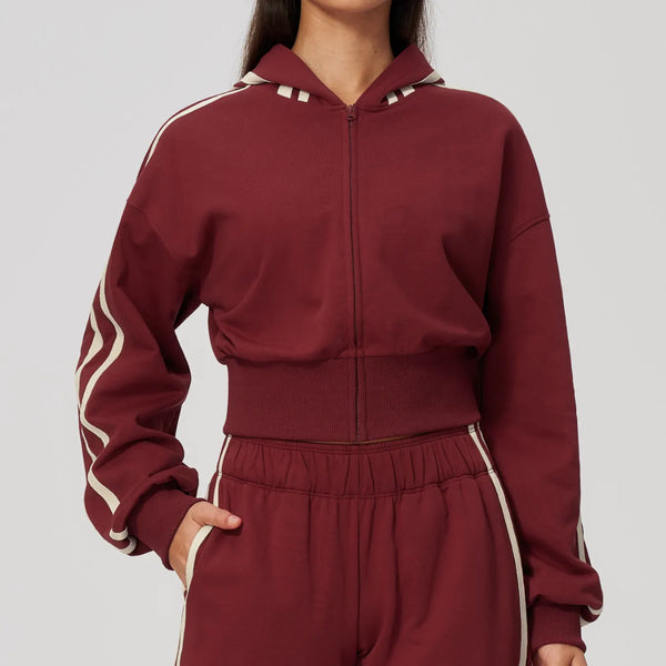 SPARK Women’s Color Block Cropped Hooded Jacket | Thick Warm Athletic & Casual Jacket ZC3005