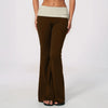 SPARK Women's Contrast Color Fold-Over Waist Yoga Flare Pants ZC2570