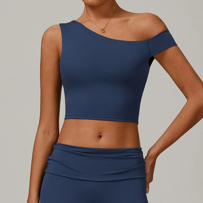 SPARK Recycled One Shoulder Crop Tank Top ZC9207