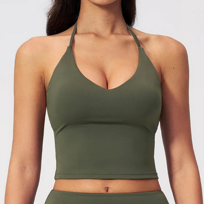 SPARK Women's Halter-Neck I-shaped Back Yoga Fitness Tank Top ZC3588