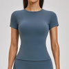 SPARK Normal Crew Neck Slim Yoga Short Sleeve Top ZC2546