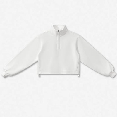 SPARK Women's Adjustable Hem Half-zip Cropped Athletic Sweatshirt PL6318