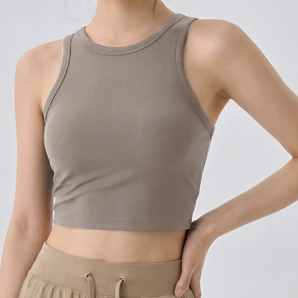 SPARK Women's Ribbed High Neck Yoga Vest DS116245