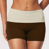 SPARK Women's Fold-Over Waist Naked-Feel Yoga Shorts ZC2570