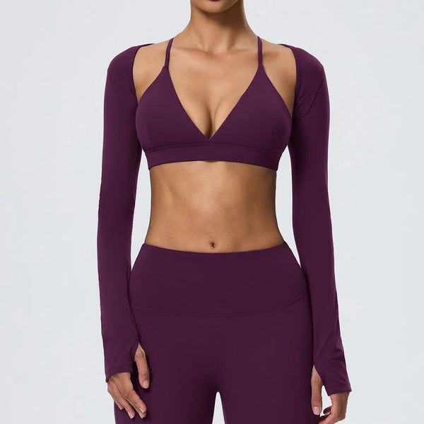 SPARK Women's Long-Sleeve Crop Yoga Shrug YEL62540