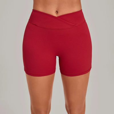 SPARK Women's Cross Waist Tummy Control Yoga Shorts TF9721