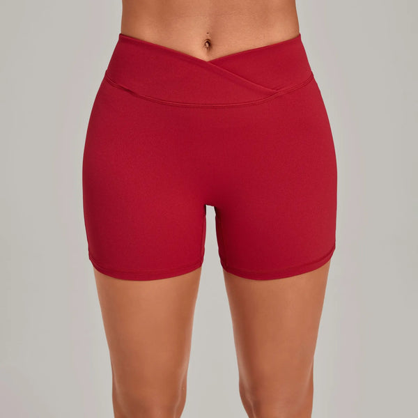SPARK Women's Cross Waist Tummy Control Yoga Shorts TF9721