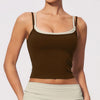 SPARK Women's Contrast Color Fake Two-Layer Yoga Tank Top ZC2570
