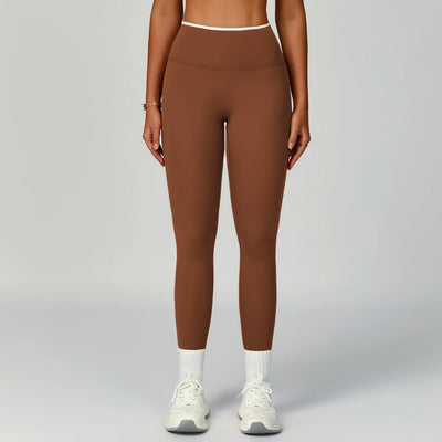 SPARK Women's High Waist Yoga Pants with Color Block ZC9238