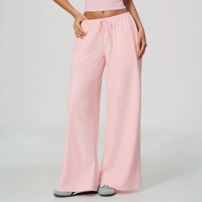 SPARK Women's Thickened Brushed Wide Leg Yoga Pants | Drawstring Waist Casual Trousers ZC9626-1