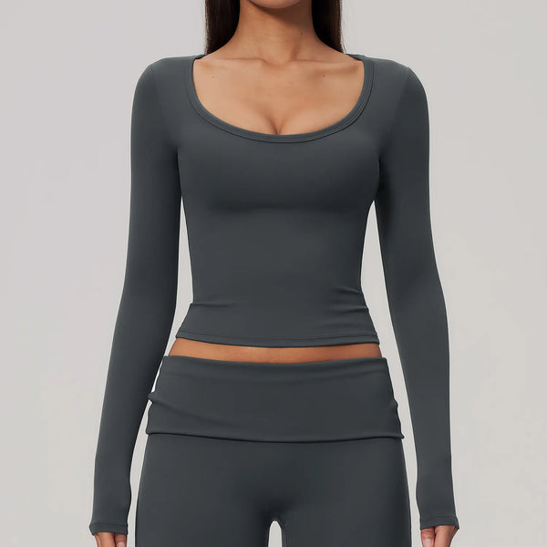 SPARK Women's Long-Sleeve High Stretch Slim-Fit Yoga Top ZC9599
