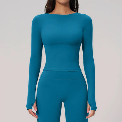 SPARK Summer Buttery-Soft Brushed Yoga Fitness Long Sleeve Yoga Top ZC2551