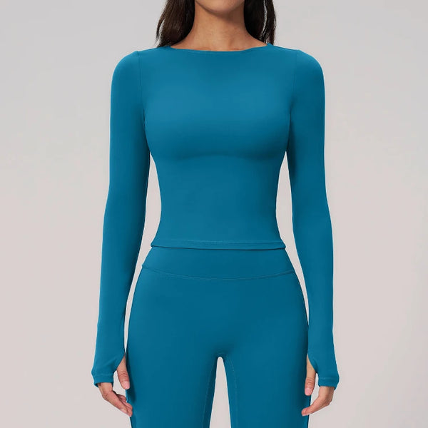 SPARK Summer Buttery-Soft Brushed Yoga Fitness Long Sleeve Yoga Top ZC2551