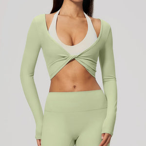 Spark Women's Long Sleeve Cropped Yoga Top ZC5529