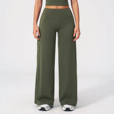 SPARK Women's Contrast Color Wide Leg Yoga Pants ZC3588