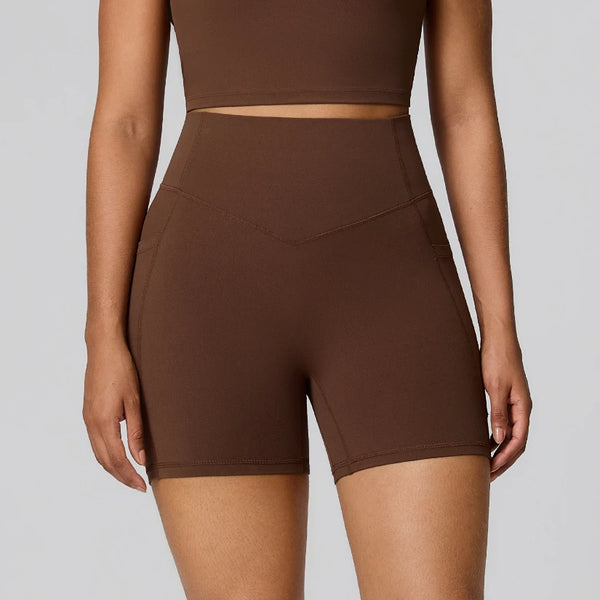 SPARK Women's High Waist Shaping Yoga Shorts with Pocket FYD247