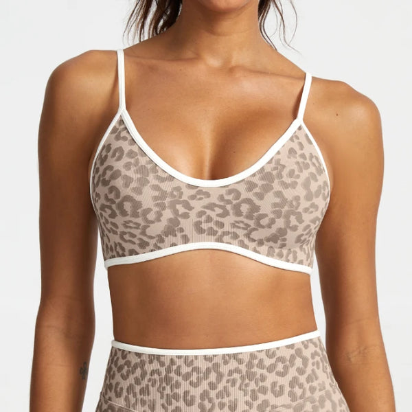SPARK Seamless Leopard-print Yoga Fitness Bra RXW3006-2