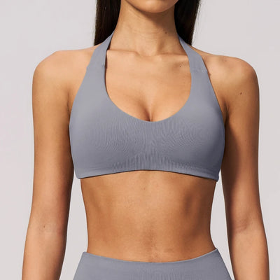 SPARK Women's Seamless Lycra Halter-Neck Sports Bra ZC4535