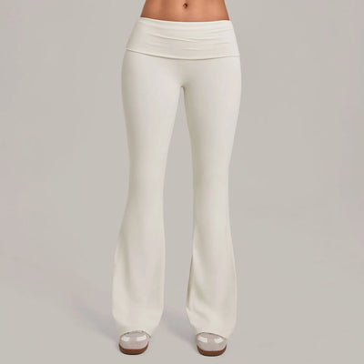 SPARK Women’s Fold-Over Waist Butt-Lifting Yoga Flare Pants TF2257