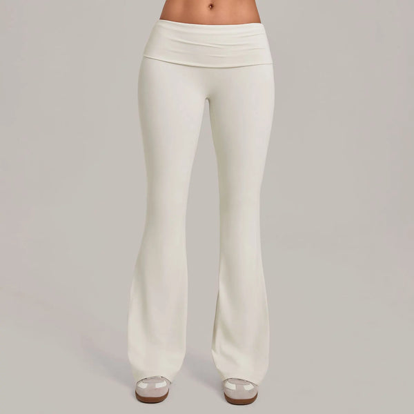 SPARK Women’s Fold-Over Waist Butt-Lifting Yoga Flare Pants TF2257