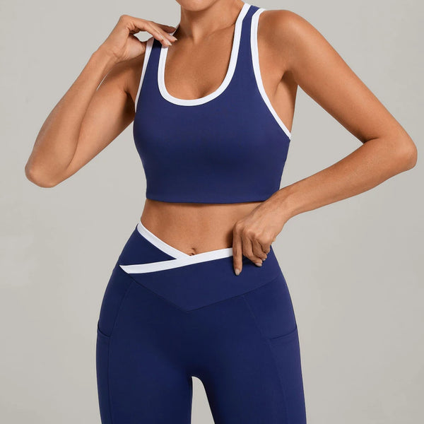 SPARK Women's Color Block U-Neck Yoga Tank Top TF4012