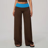 SPARK Women's Contrast Color High Waist Wide Leg Pant ZC9639