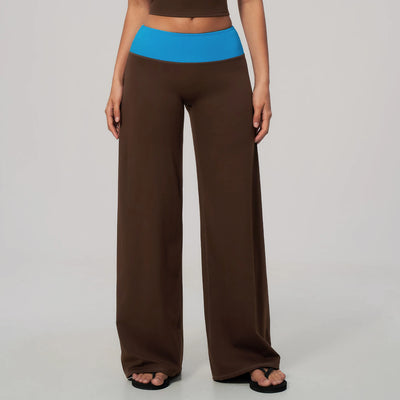 SPARK Women's Contrast Color High Waist Wide Leg Pant ZC9639