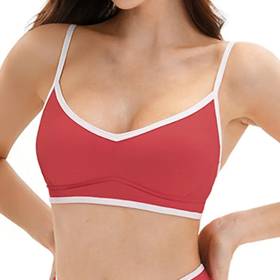 SPARK Color Block Spaghetti Strap Yoga Fitness Bra ZC9528