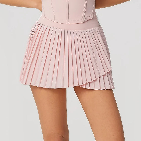 SPARK Women's High Waist Irregular Yoga Pleated Skirt CT2171