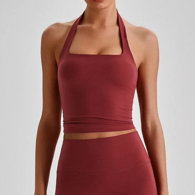 SPARK Women's Naked-Feel Halter Backless Yoga Tank Top LQ4150