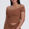 SPARK Off Shoulder Cute Crop Tops LQ5003