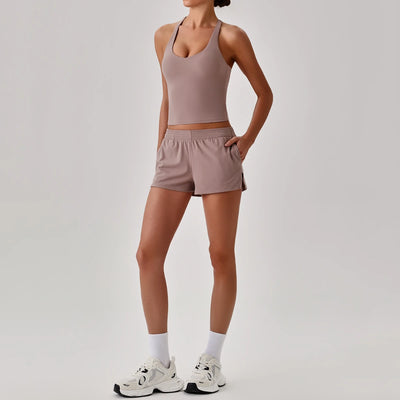 SPARK Women's Racerback Tank Top&Quick Dry Shorts 2 Piece Yoga Set LQ4123