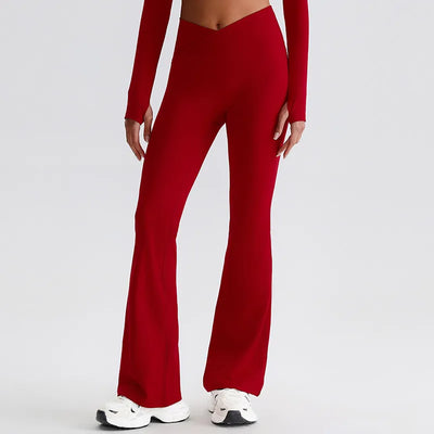 SPARK V Cut Waist Yoga Flared Pants LQ8007