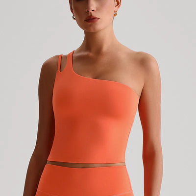 SPARK One-Shoulder Yoga Crop Tank Top LQ8029