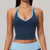 SPARK Color-block V-neck Halter Yoga Tank Top ZC9639