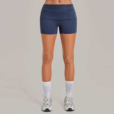 SPARK Women’s Fold-Over Waist Invisible Scrunch Yoga Shorts TF8402