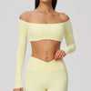 Spark Women's Off-the-shoulder Long Sleeve Yoga Crop Top ZC2588