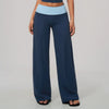 SPARK Women's Contrast Color High Waist Wide Leg Pant ZC9639