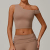 SPARK Recycled One Shoulder Crop Tank Top ZC9207