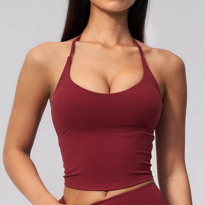 SPARK Women's Halter Neck Tie-Up Yoga Tank Top ZC5560