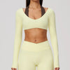 Spark Women's 2-in-1 Halter Long Sleeve Yoga Crop Top ZC2588