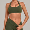 SPARK Women's Bare-feel Halter Neck Open Back Yoga Workout Bra QS5423