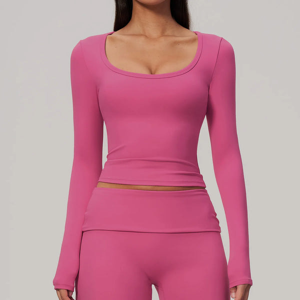 SPARK Women's Long-Sleeve High Stretch Slim-Fit Yoga Top ZC9599