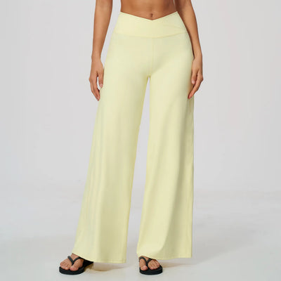 SPARK Women's Naked-Feel Cross Waist Yoga Wide Leg Pants ZC2588