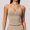 SPARK Seamless Halter V-Neck Open-Back Tank Top ZC4535