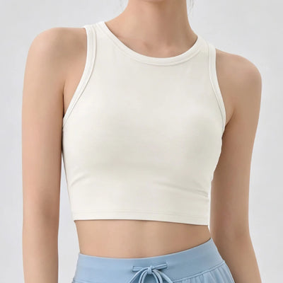 SPARK Women's Ribbed High Neck Yoga Vest DS116245