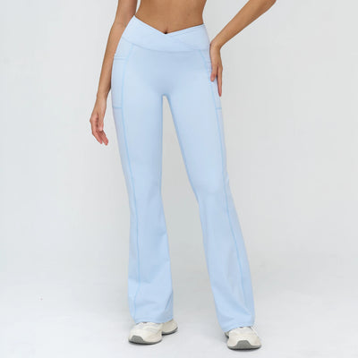 SPARK Cross High Waist Flared Pants for Women ZC2030