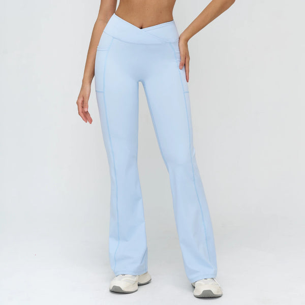 SPARK Cross High Waist Flared Pants for Women ZC2030