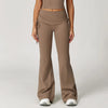 SPARK Folded Waist Yoga Flared Pants with Drawstring ZC3055