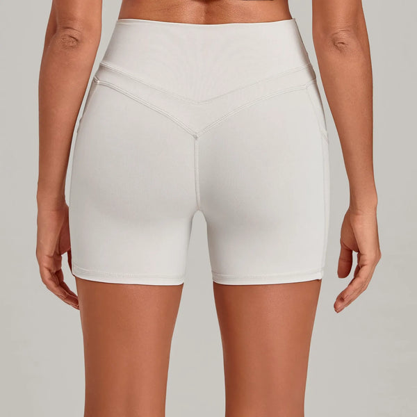 SPARK Women's Tummy Control High-Waisted Yoga Shorts with Pockets TF2116